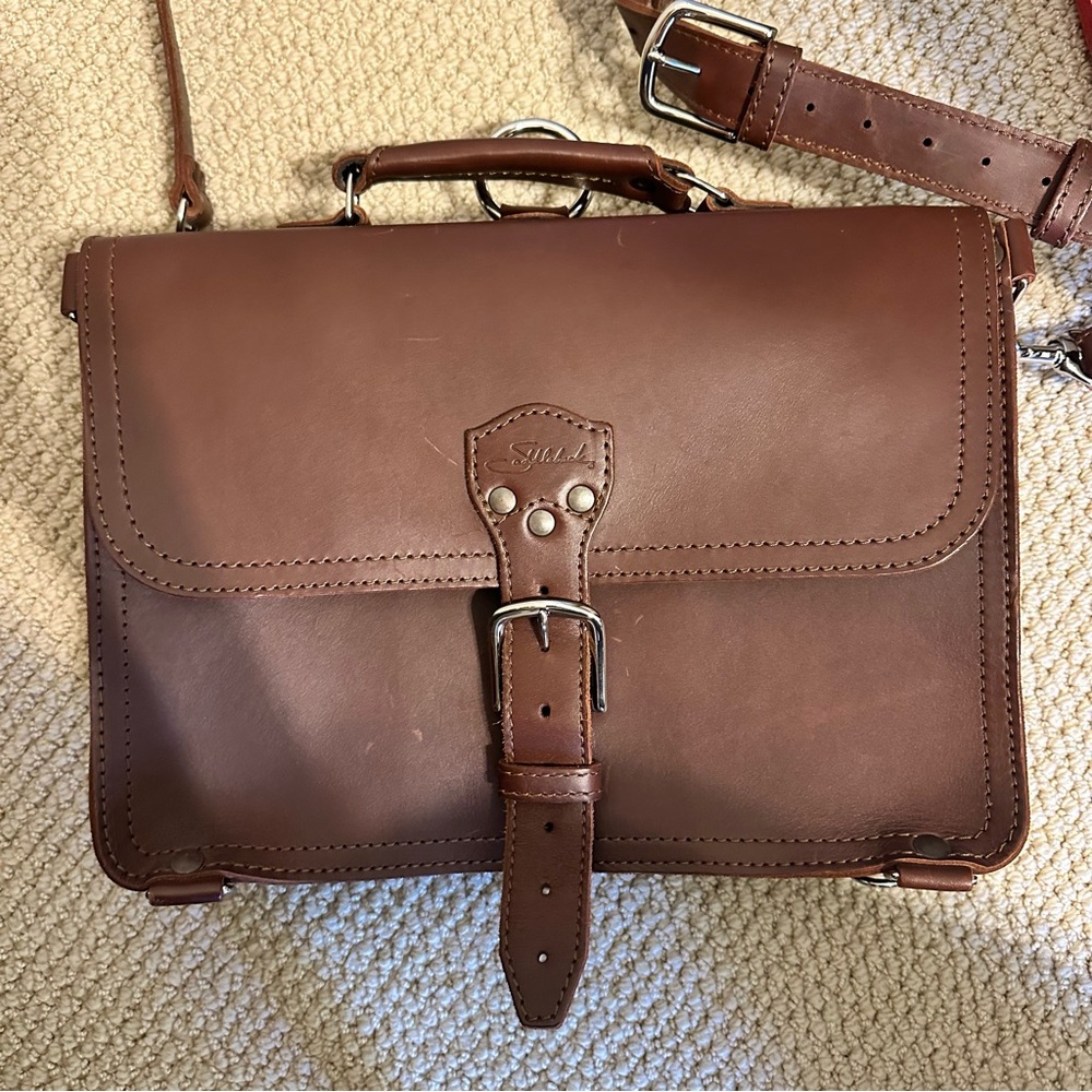 Genuine Leather Brown Briefcase